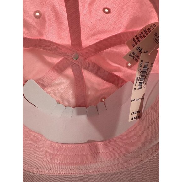 Victorias Secret Womens Pink Baseball Cap Adjustable Strap Cotton One Size New - Picture 4 of 7